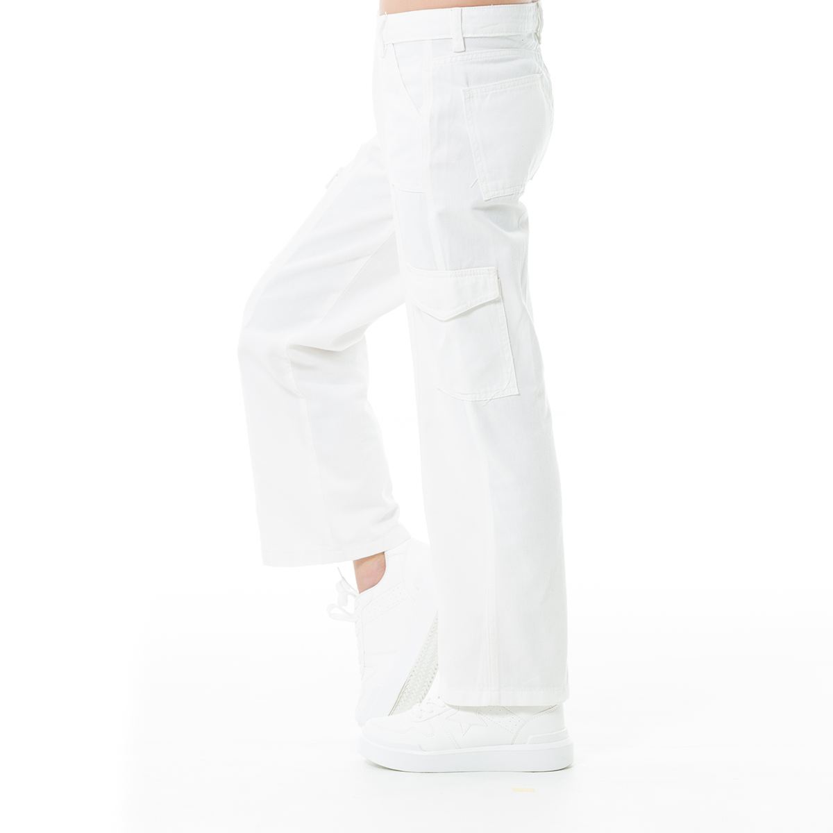 PANTALON CARGO PARA NIÑAS BLANCO