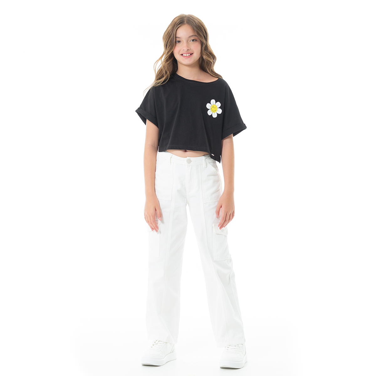 PANTALON CARGO PARA NIÑAS BLANCO