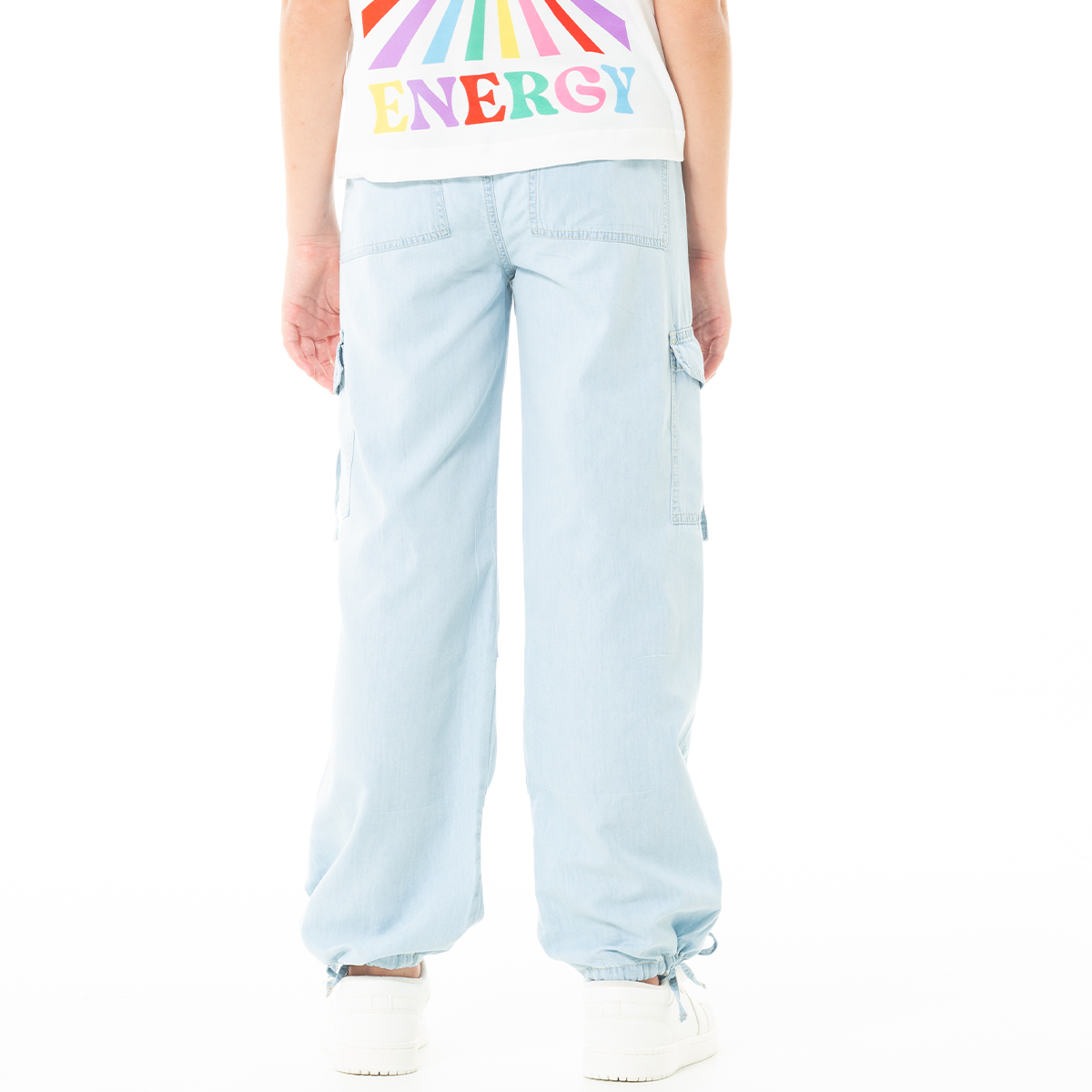 Jean cargo para niñas - Azul claro