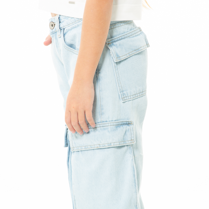 JEAN CARGO PARA NIÑAS BOTA RECTA