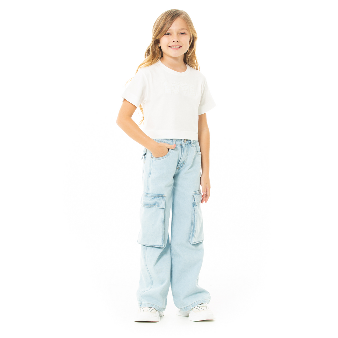 JEAN CARGO PARA NIÑAS BOTA RECTA