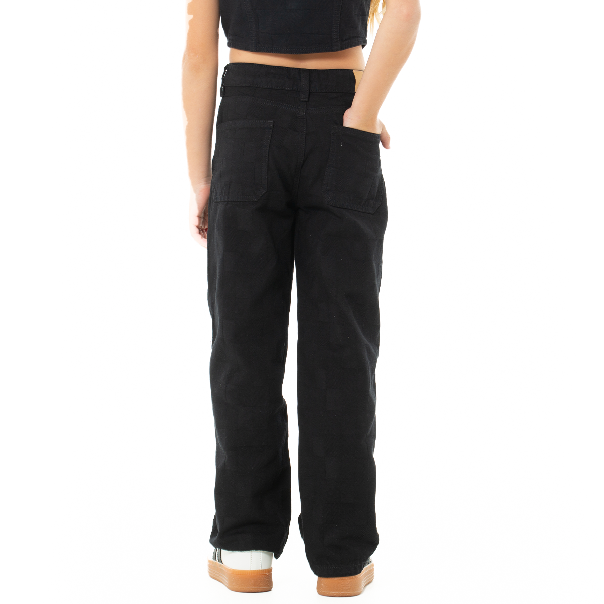 Jean para niñas bota recta - Negro