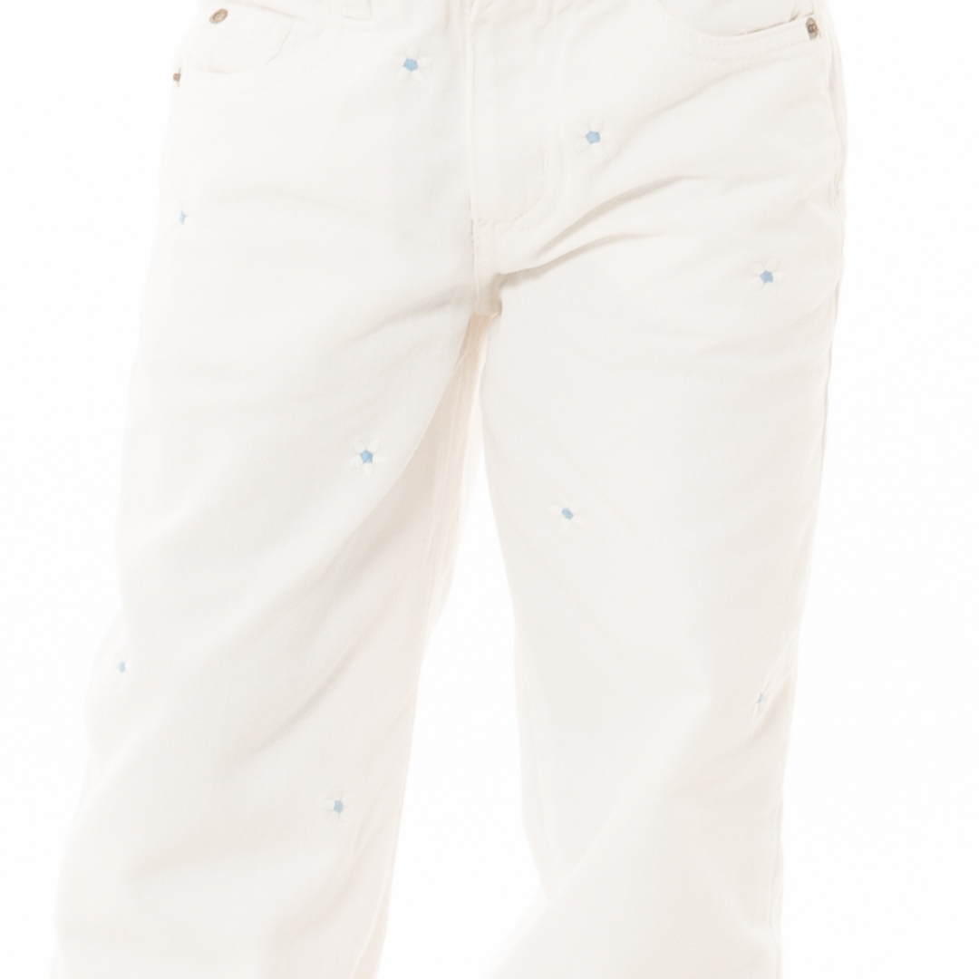 JEAN PARA NIÑAS CON DISEÑOS BORDADOS BOTA RECTA