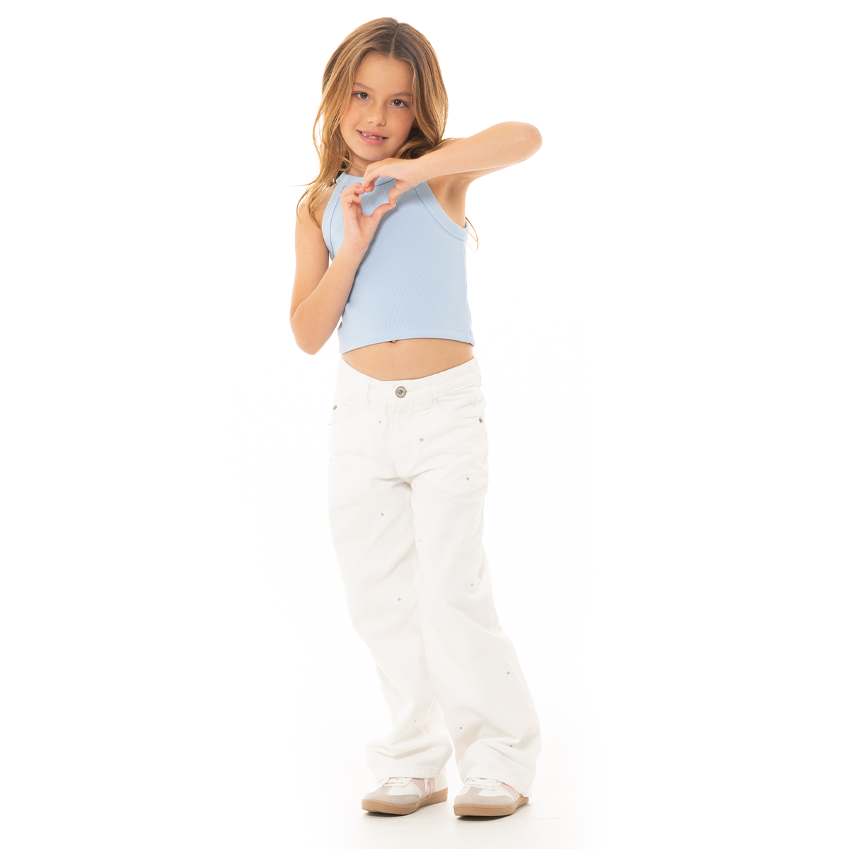 JEAN PARA NIÑAS CON DISEÑOS BORDADOS BOTA RECTA