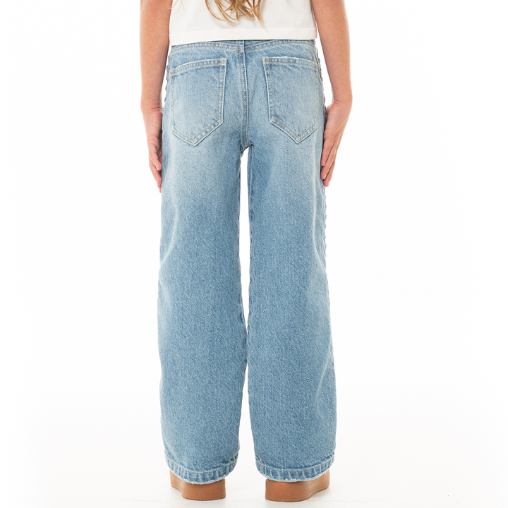 JEAN PARA NIÑAS TRENZADO BOTA RECTA