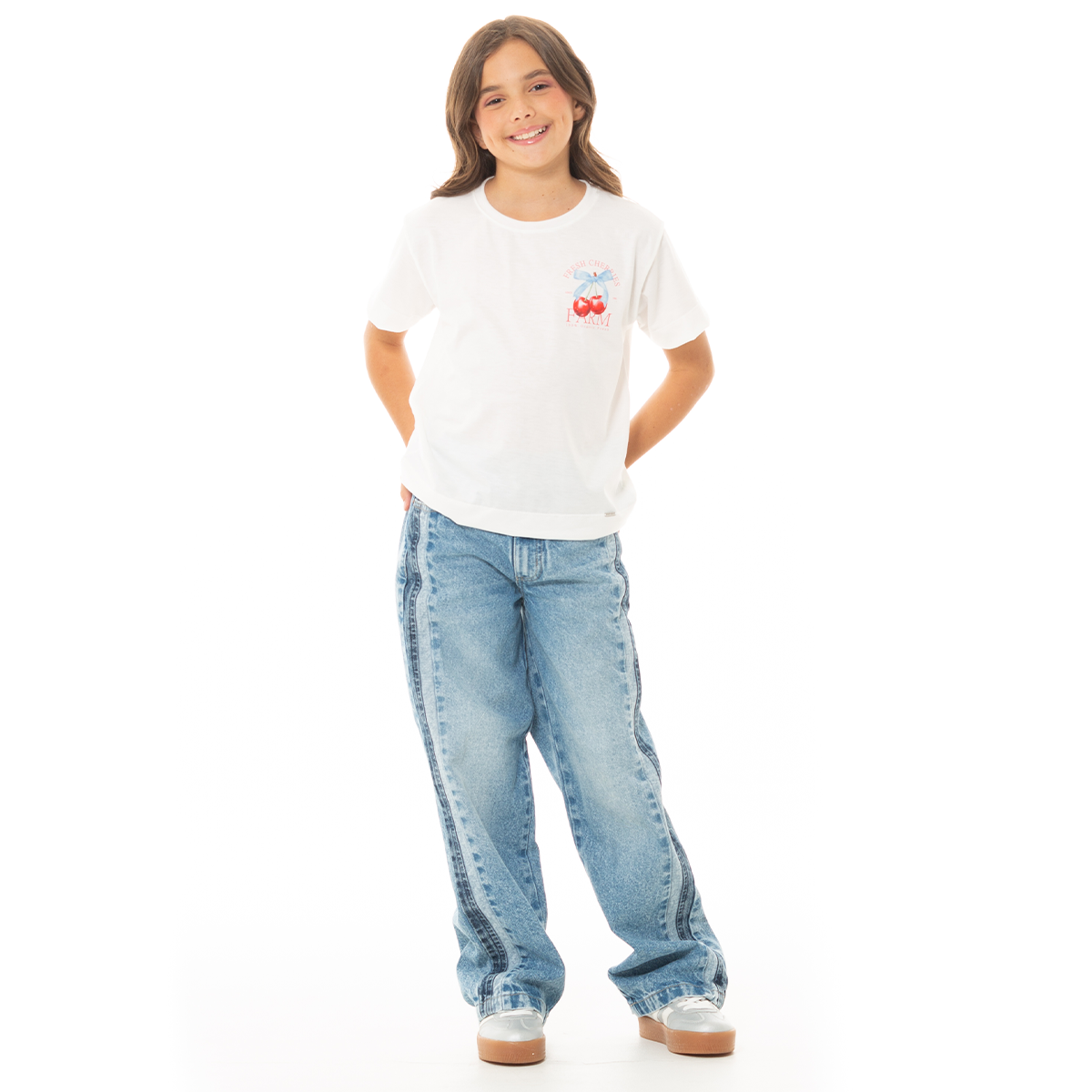 Jean para niñas bota recta - Azul