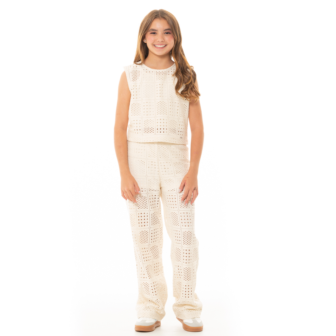 PANTALON PARA NIÑAS TEJIDO BOTA RECTA