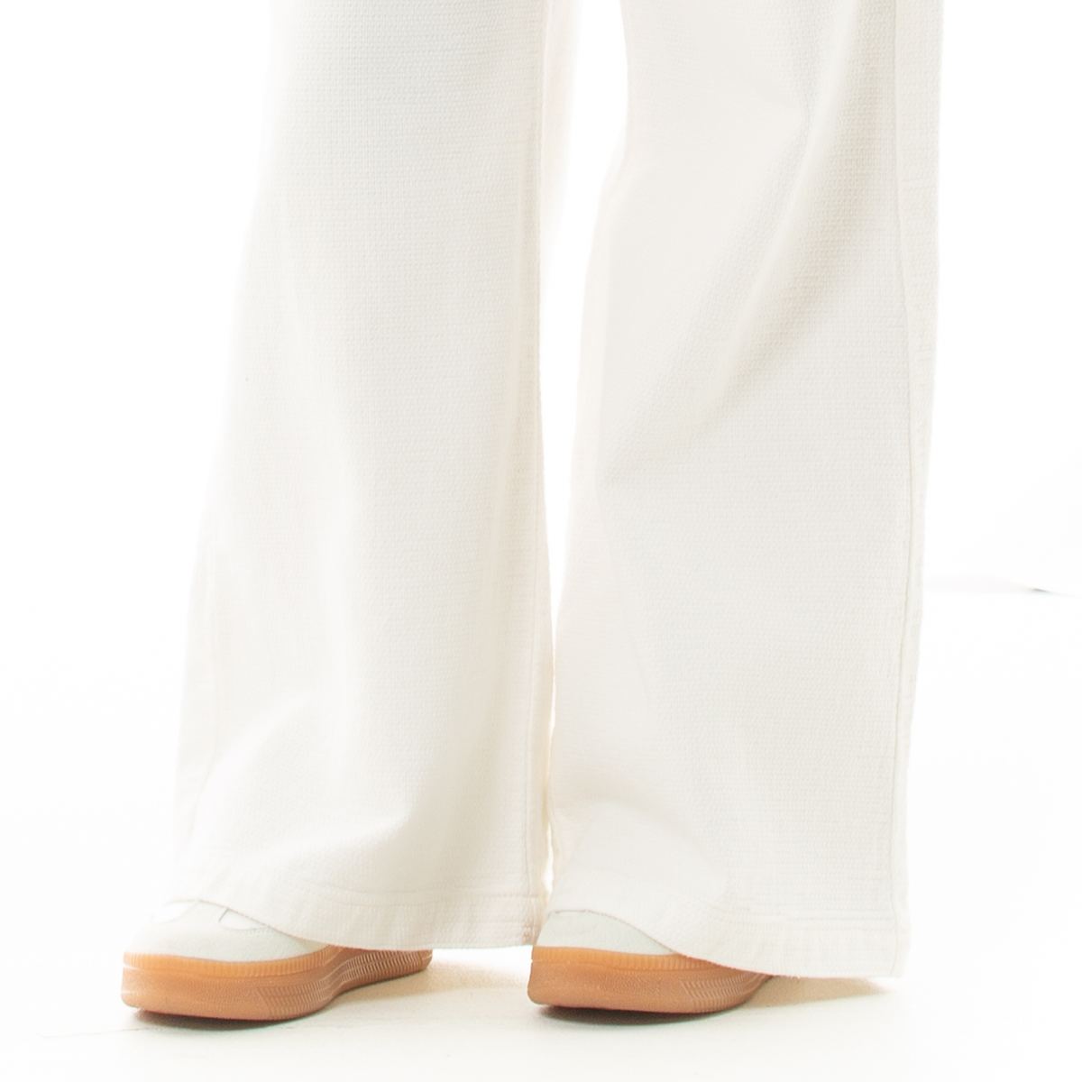 Jean para niñas bota recta de diseño texturizado - Beige