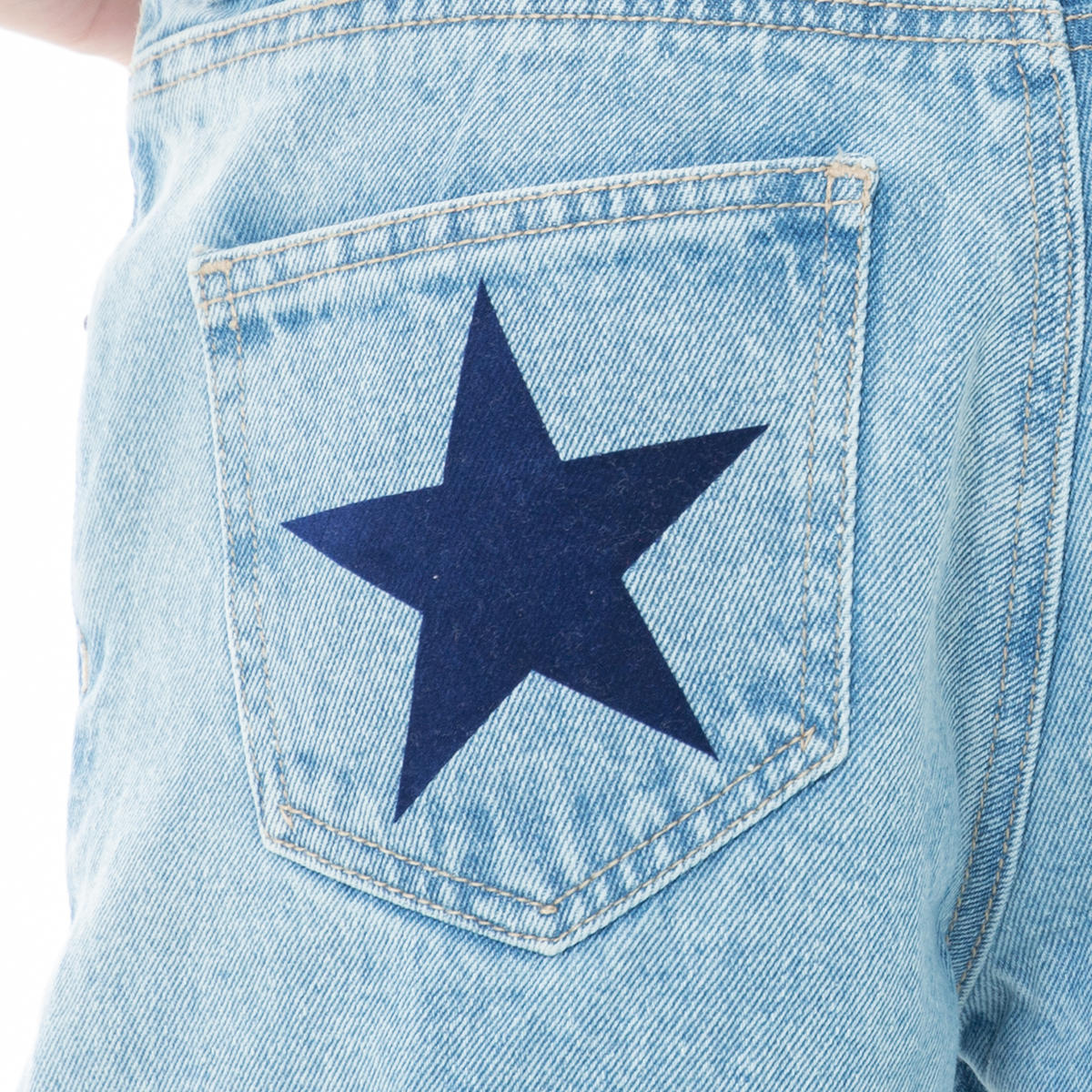 Jean para niñas con diseño de estrellas en efecto fock