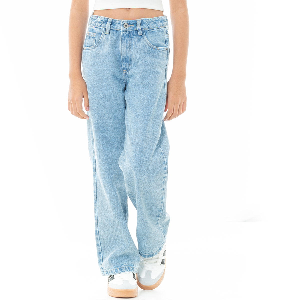 Jean para niñas con diseño de estrellas en efecto fock