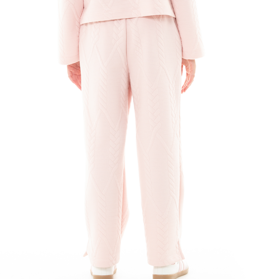 SUDADERA PARA NIÑAS CON DISEÑO TEJIDO TRENZADO - COLOR ROSADO