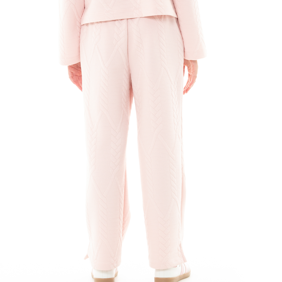 SUDADERA PARA NIÑAS CON DISEÑO TEJIDO TRENZADO - COLOR ROSADO