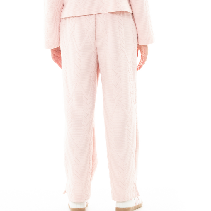 SUDADERA PARA NIÑAS CON DISEÑO TEJIDO TRENZADO - COLOR ROSADO
