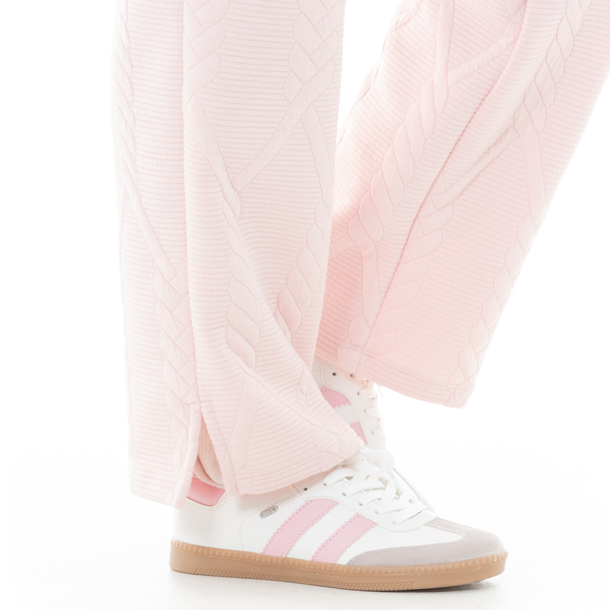SUDADERA PARA NIÑAS CON DISEÑO TEJIDO TRENZADO - COLOR ROSADO