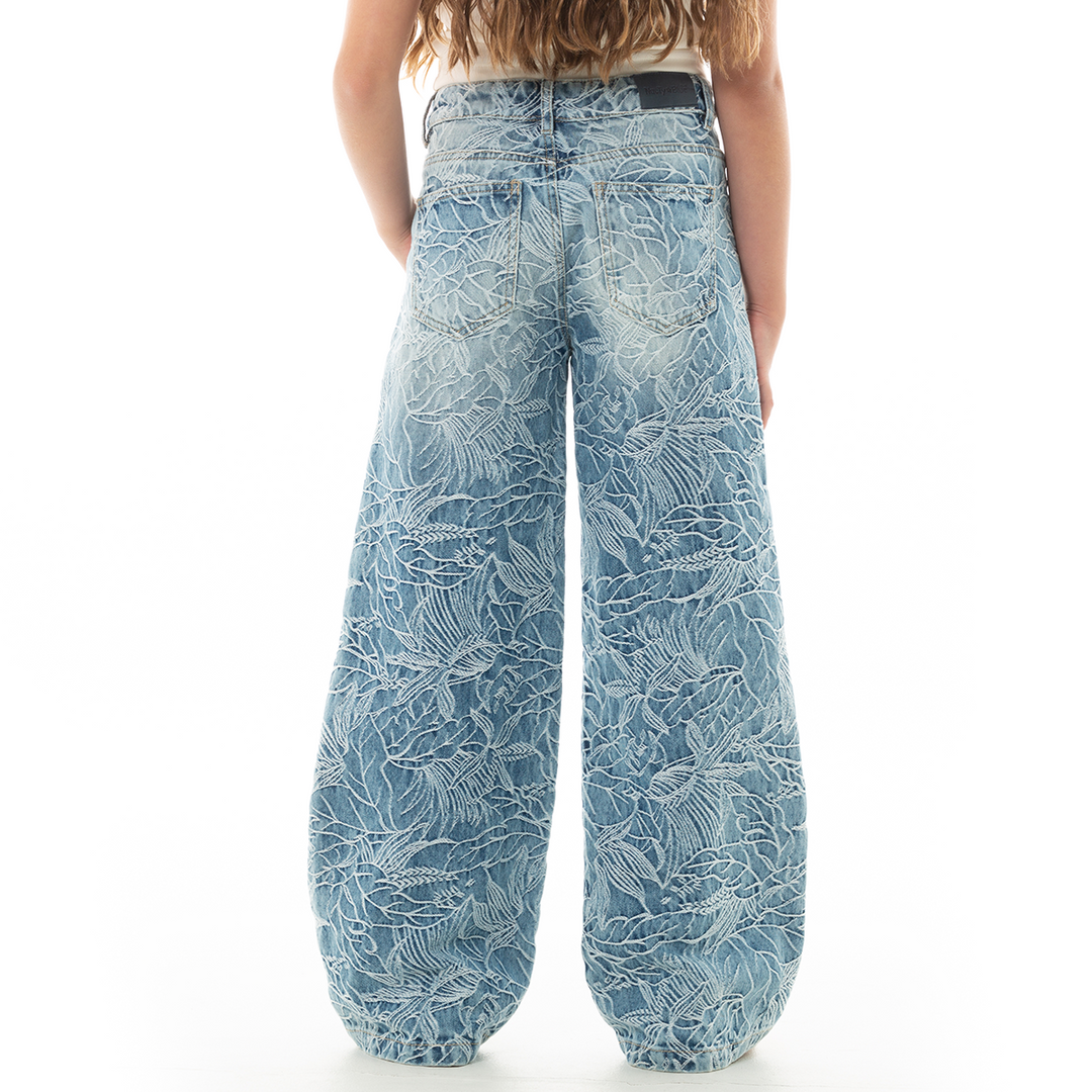 JEAN PARA NIÑAS CON DISEÑO EN JACQUAR