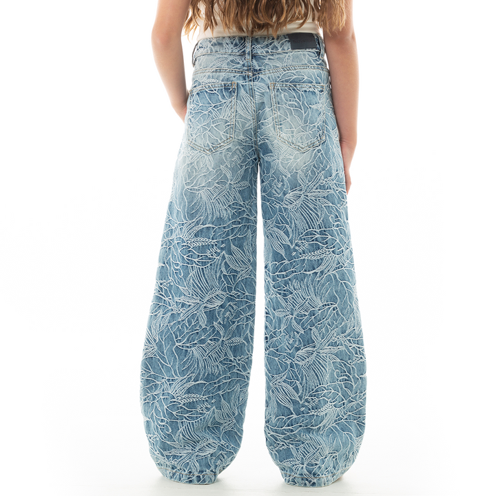 JEAN PARA NIÑAS CON DISEÑO EN JACQUAR