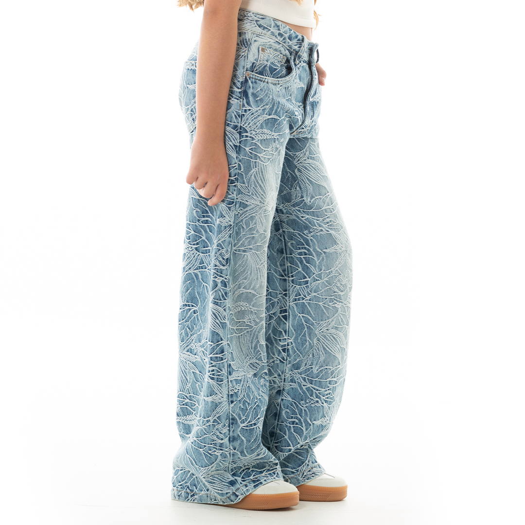 JEAN PARA NIÑAS CON DISEÑO EN JACQUAR