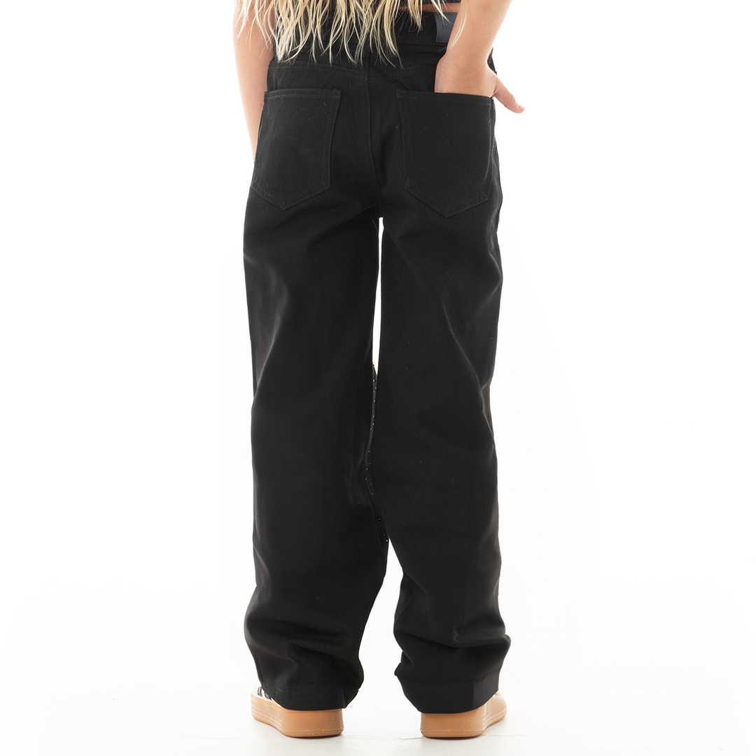 JEAN PARA NIÑAS NEGRO CON PIEDRERIA