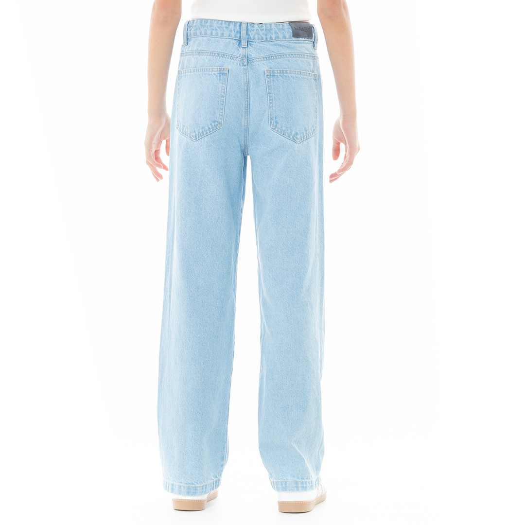 JEAN PARA NIÑAS BOTA RECTA CON DISEÑOS BORDADOS