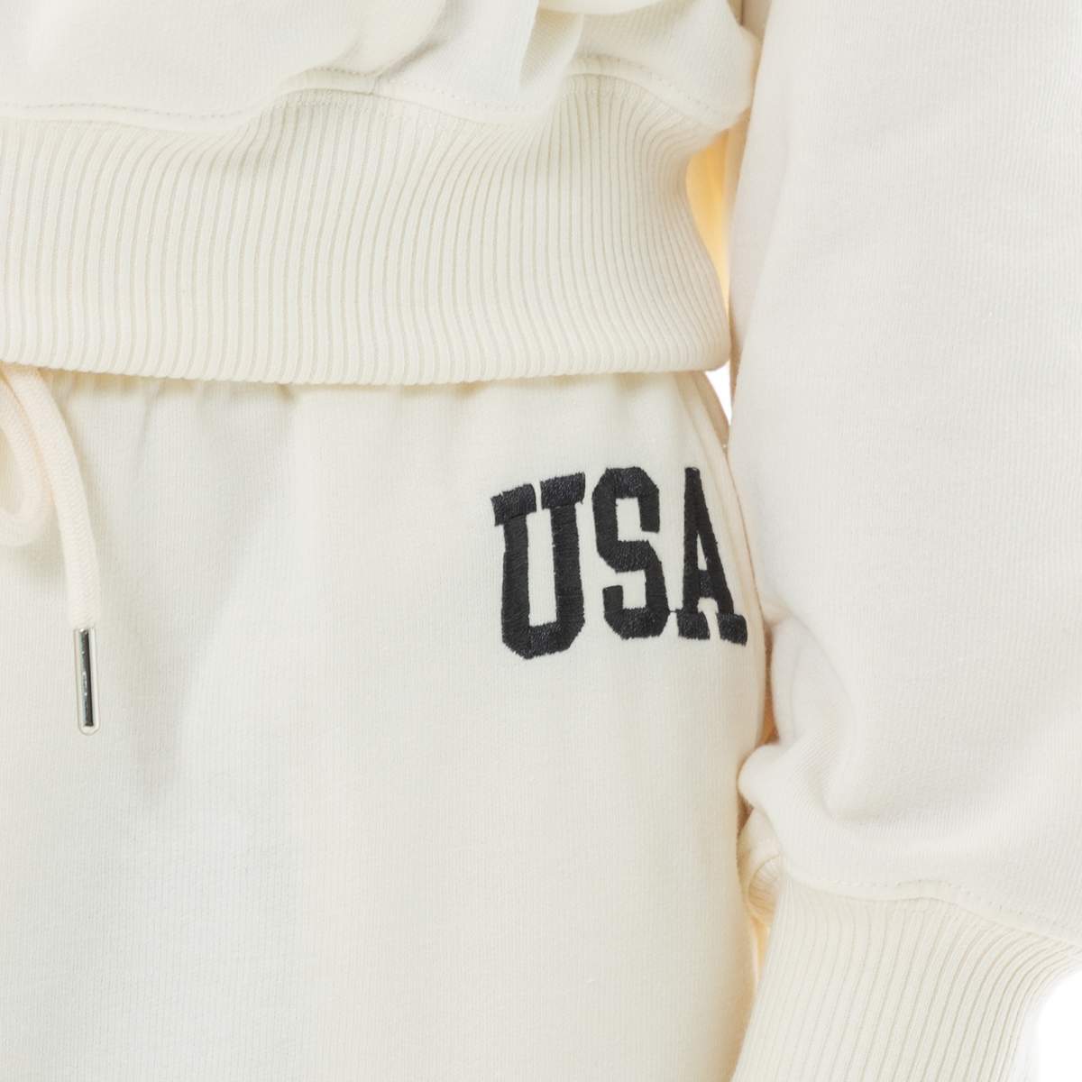 Sudadera para niñas con diseño bordado usa - Off white