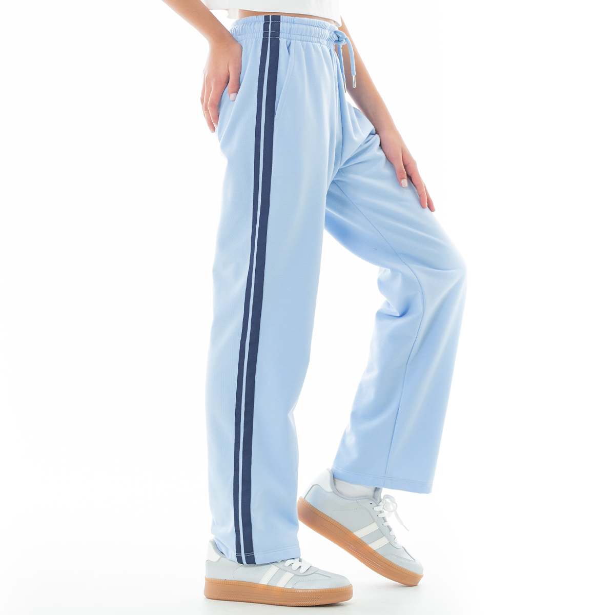 Jogger para niñas con diseño bordado NYC - Azul