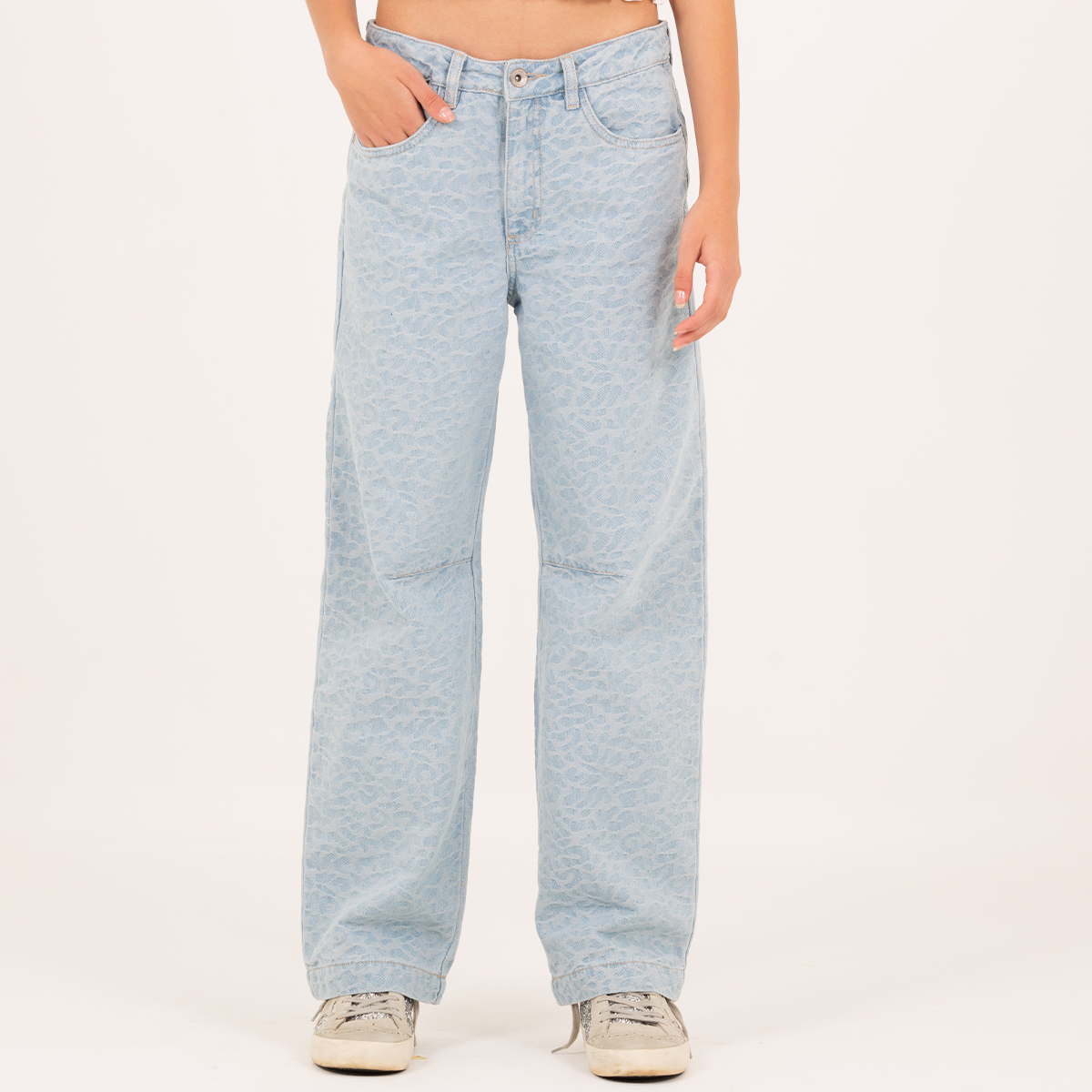 JEAN JACQUARD PARA NIÑAS – AZUL CLARO