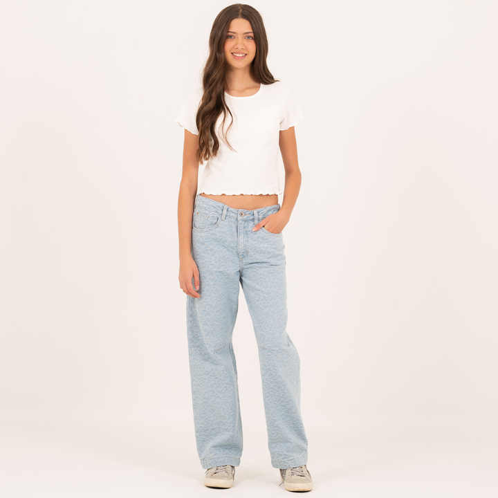 JEAN JACQUARD PARA NIÑAS – AZUL CLARO