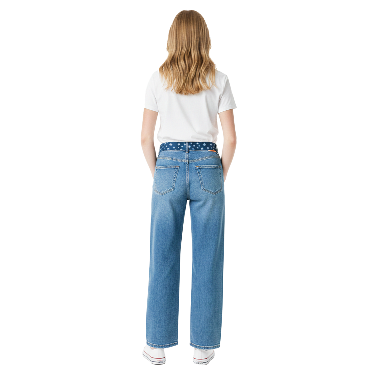 JEAN PARA NIÑAS BOTA RECTA CON CINTURON DE AMARRAR