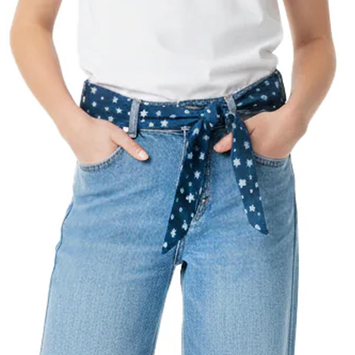 JEAN PARA NIÑAS BOTA RECTA CON CINTURON DE AMARRAR