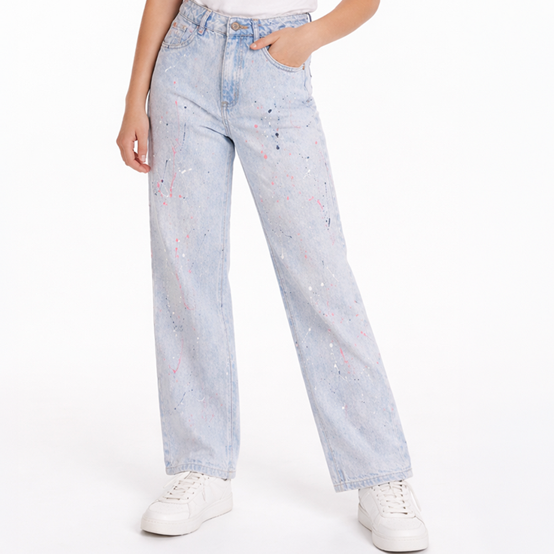 JEAN PARA NIÑA CON EFECTO PINTURA