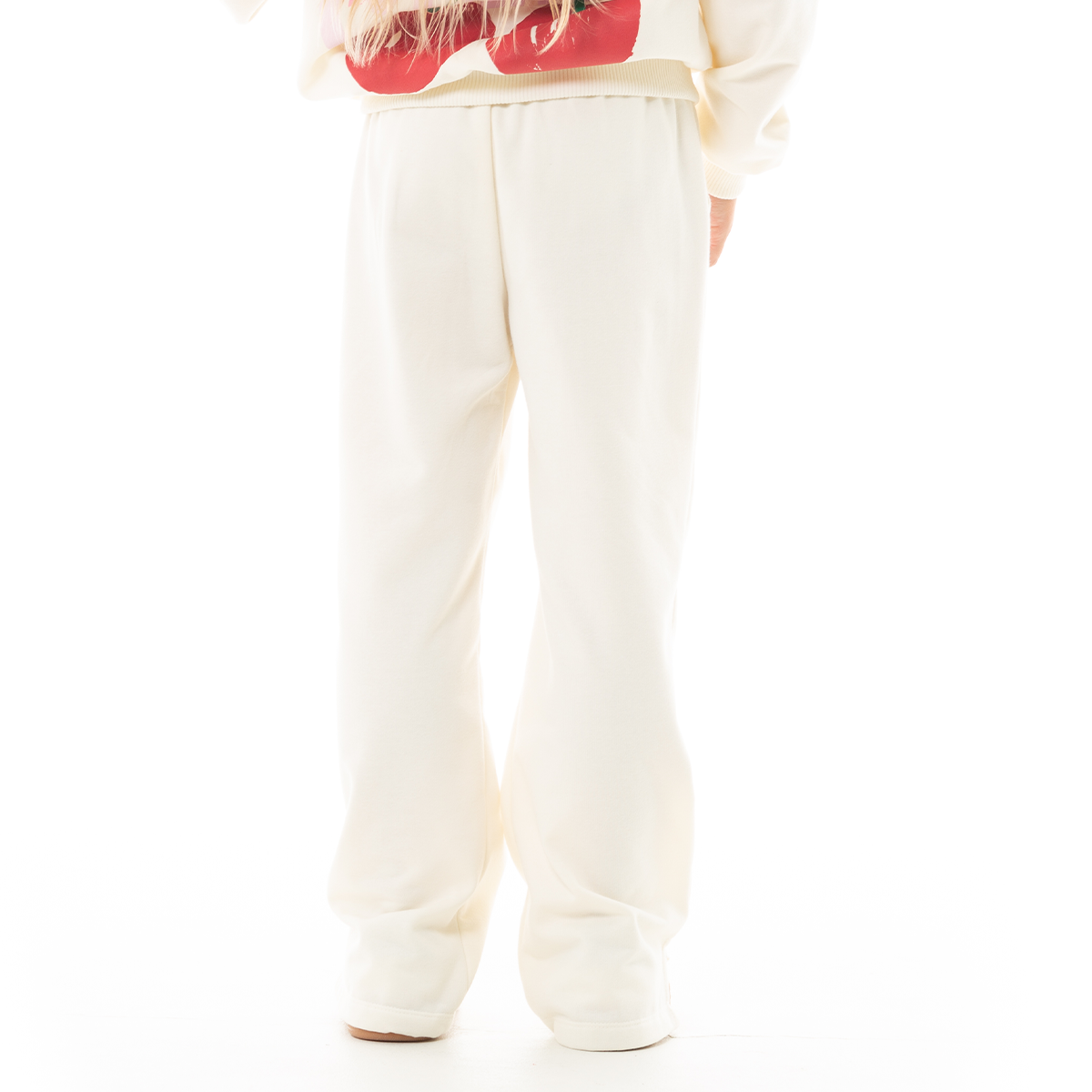 Jogger para niñas cherry club  – Off white