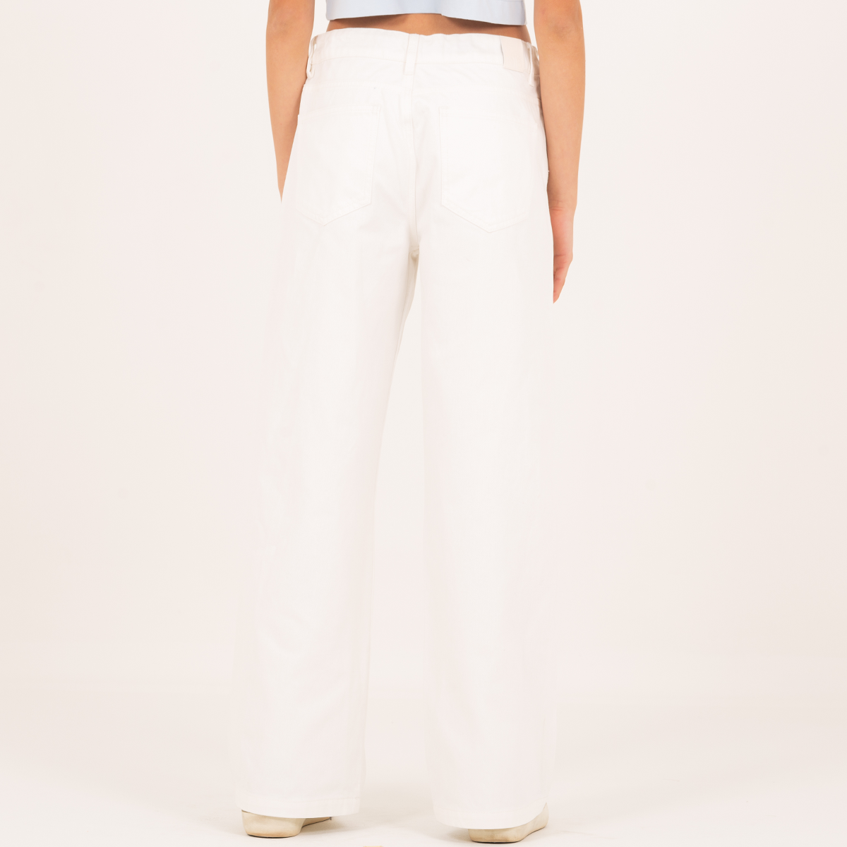 Jean para niñas con taches en forma de estrella - Beige