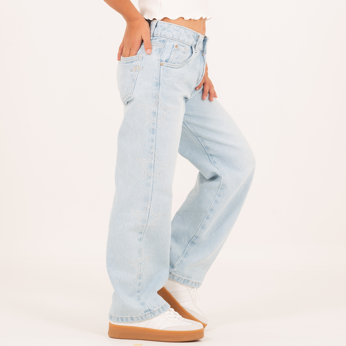 Jean para niñas con detalles en piedras (rhinestones)