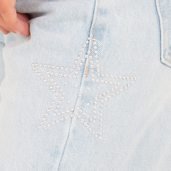 JEAN PARA NIÑA CON ESTRELLA EN PIEDRAS (RHINESTONES)