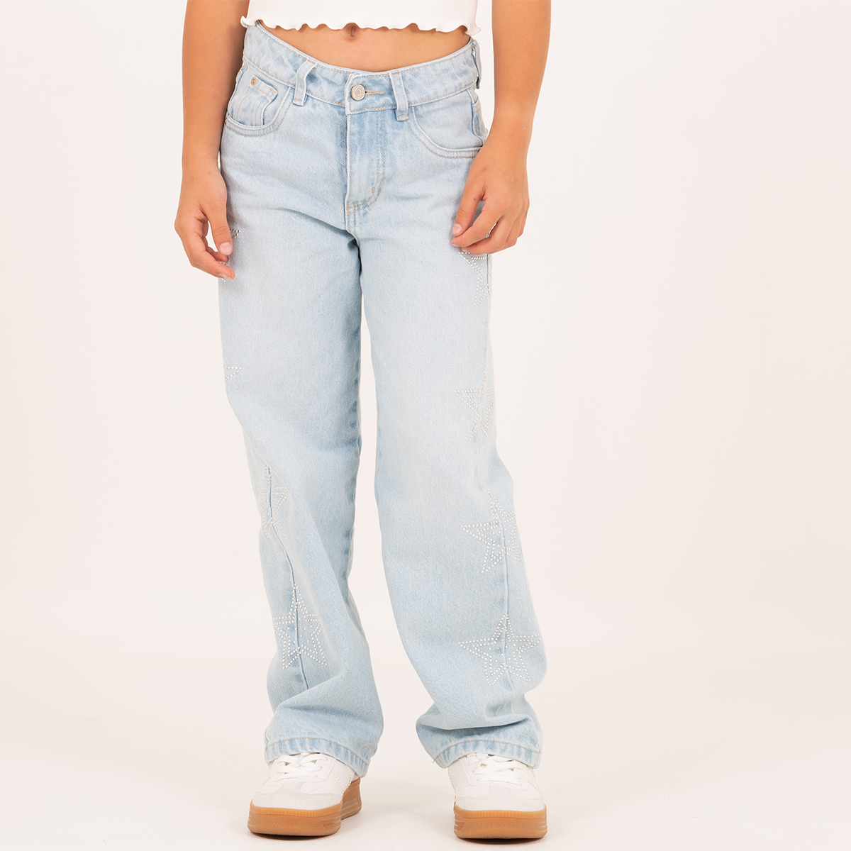 Jean para niñas con detalles en piedras (rhinestones)