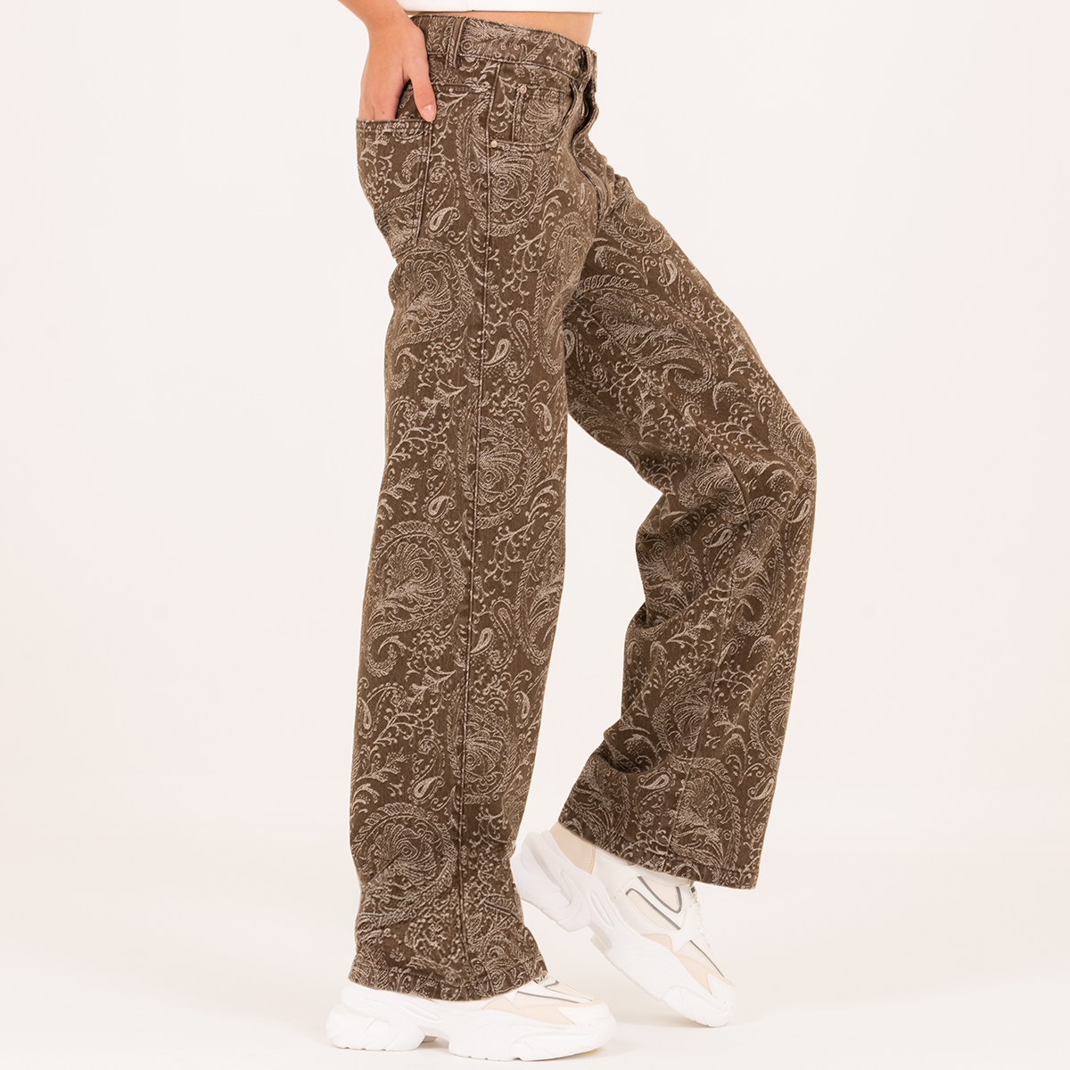 Jean para niñas con estampado tipo paisley