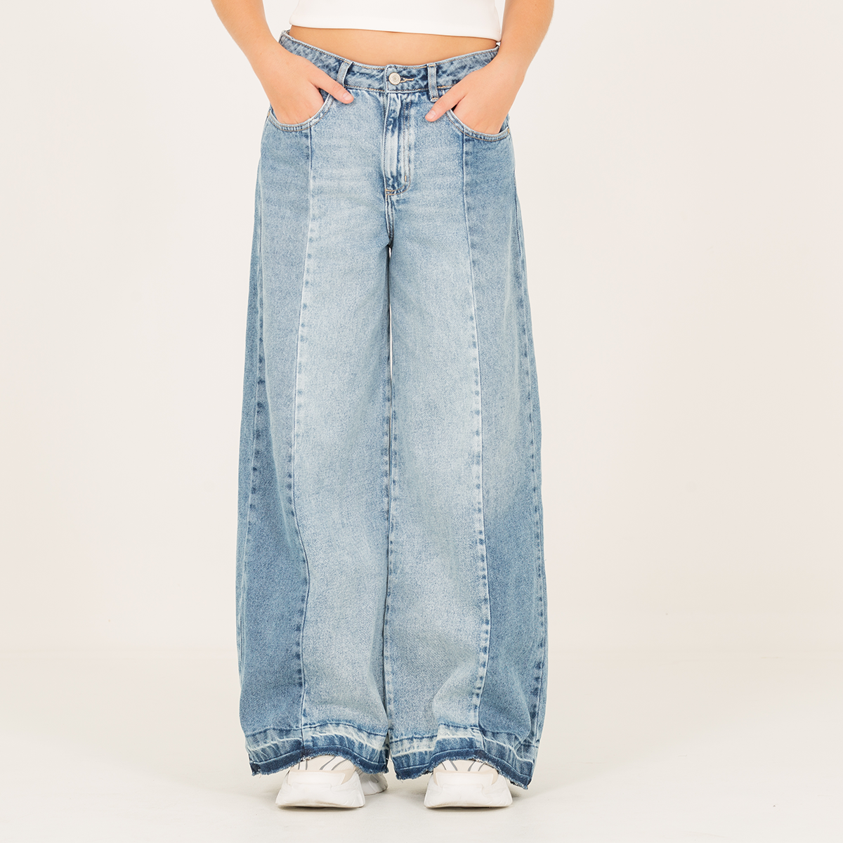 Jean para niñas wide leg- Azul