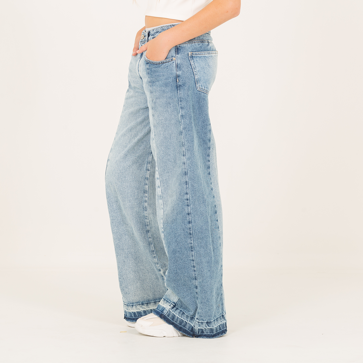 Jean para niñas wide leg- Azul