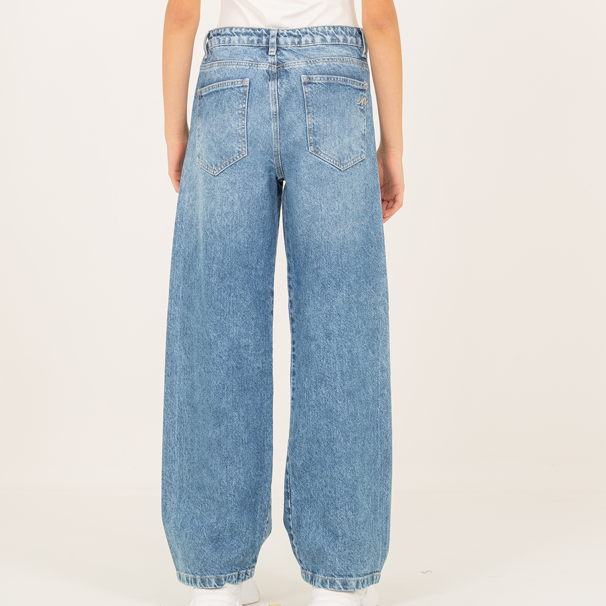 Jean para niñas con taches en forma de estrella - Azul