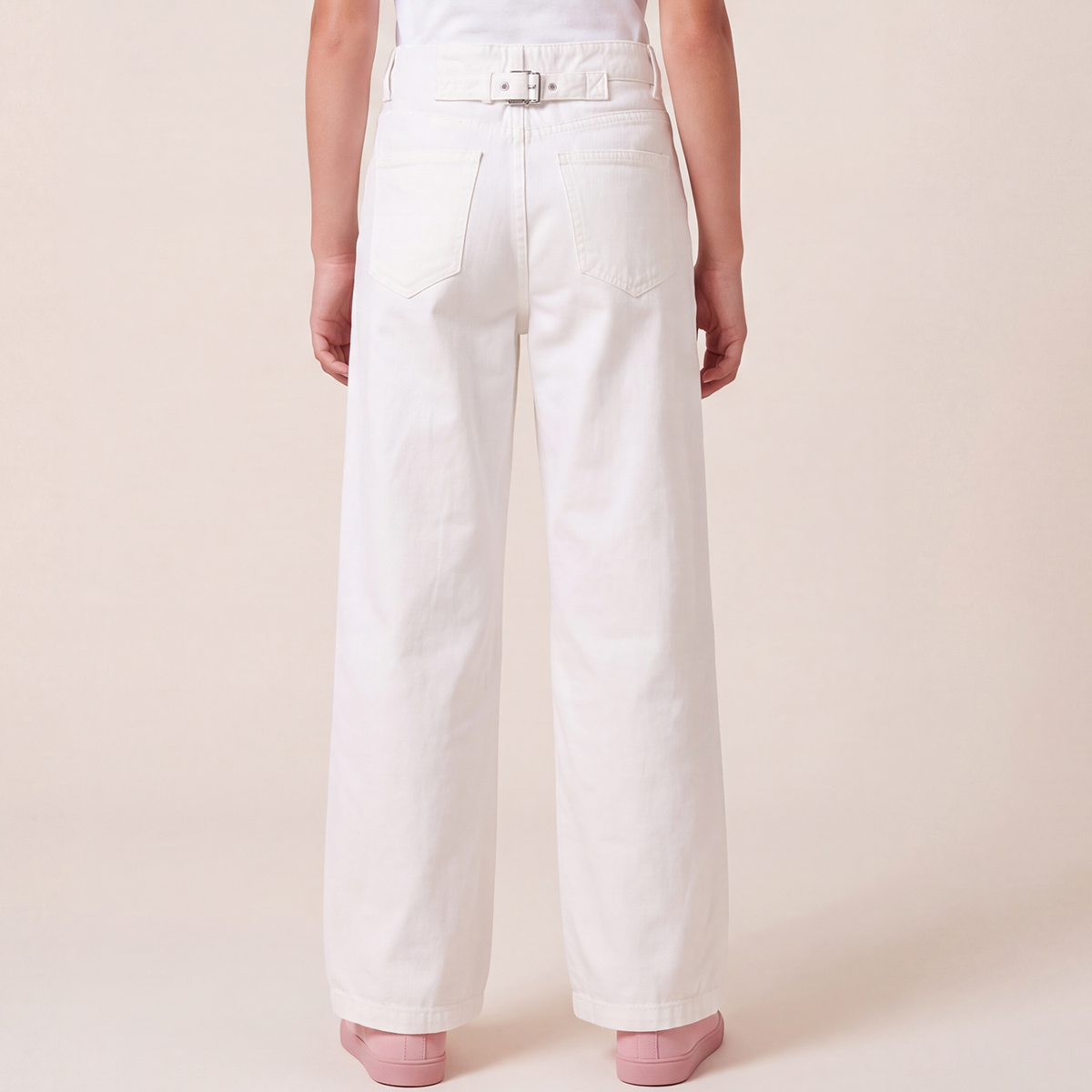Jean para niñas wide leg- Beige