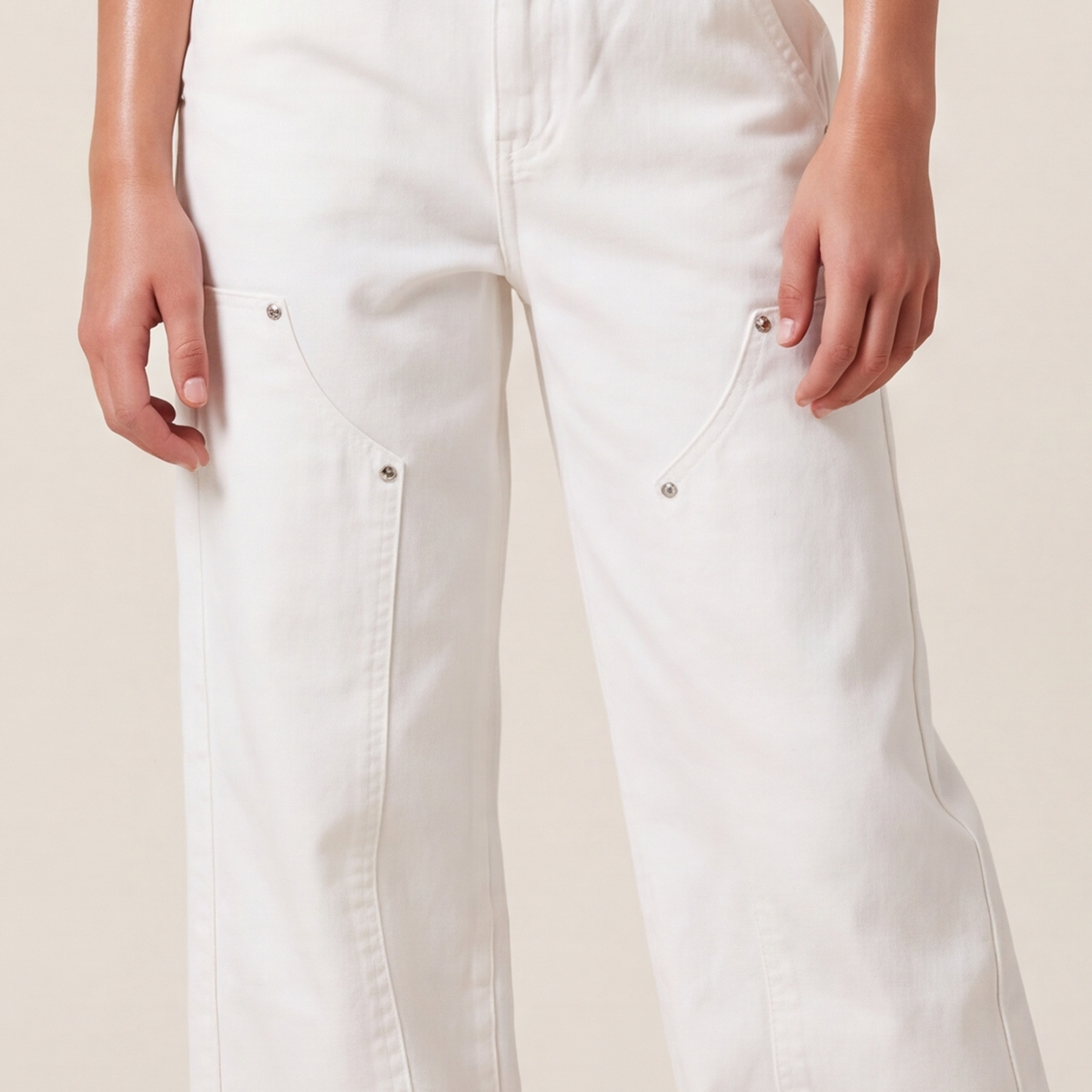 Jean para niñas wide leg- Beige