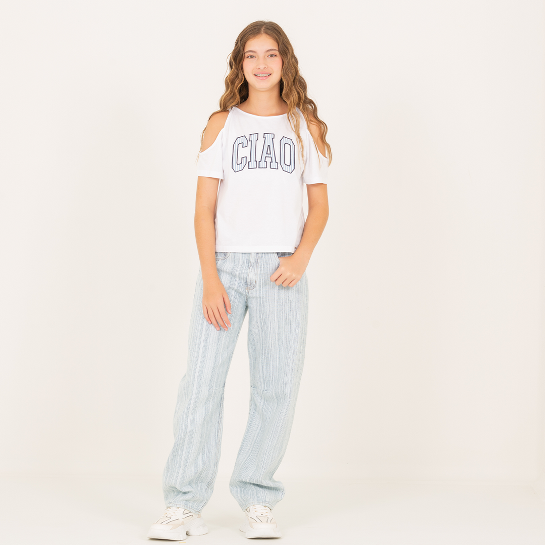 JEAN PARA NIÑAS WIDE LEG AZUL - CLARO