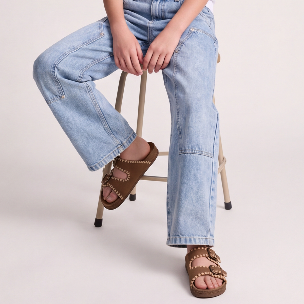 Jean para niñas wide leg- Azul