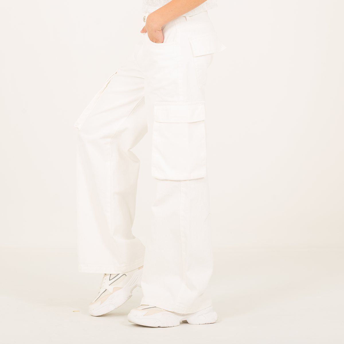 Jean cargo para niñas - Beige