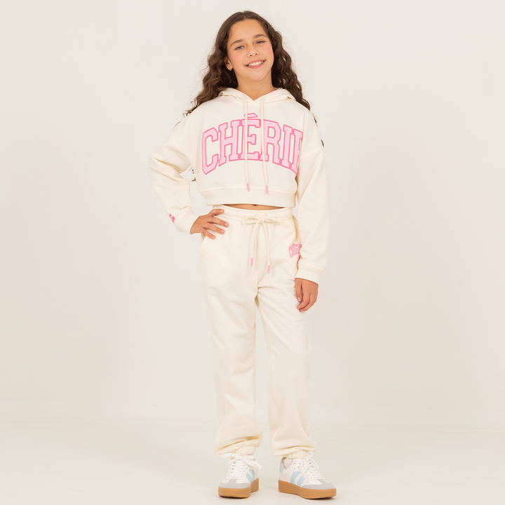 JOGGER PARA NIÑAS CHERIE CLUB – OFF WHITE