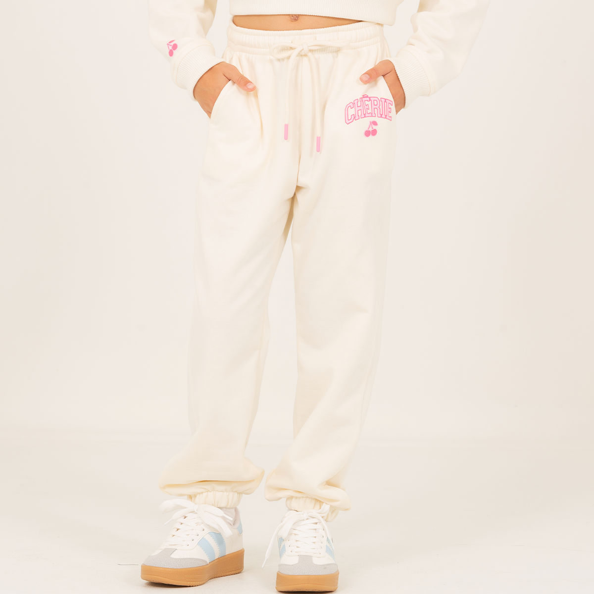 Jogger para niñas cherie – Off white