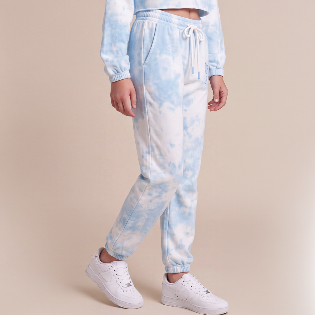 Jogger para niñas con diseño estampado - Azul tie dye