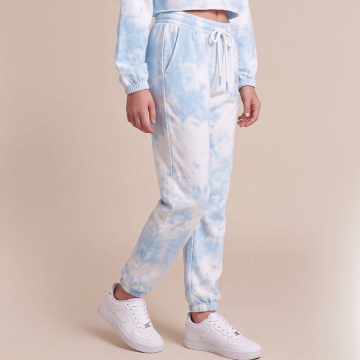 Jogger para niñas con diseño estampado - Azul tie dye