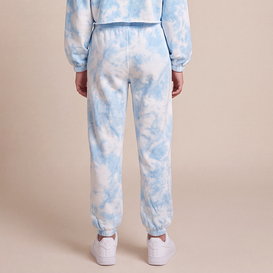 Jogger para niñas con diseño estampado - Azul tie dye