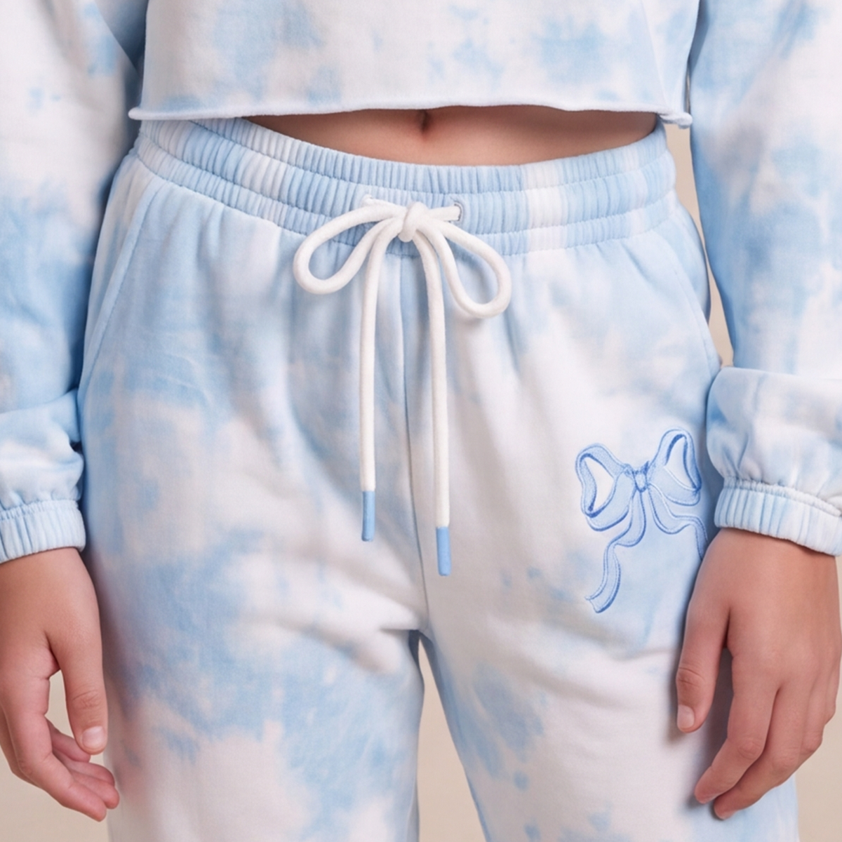 Jogger para niñas con diseño estampado - Azul tie dye